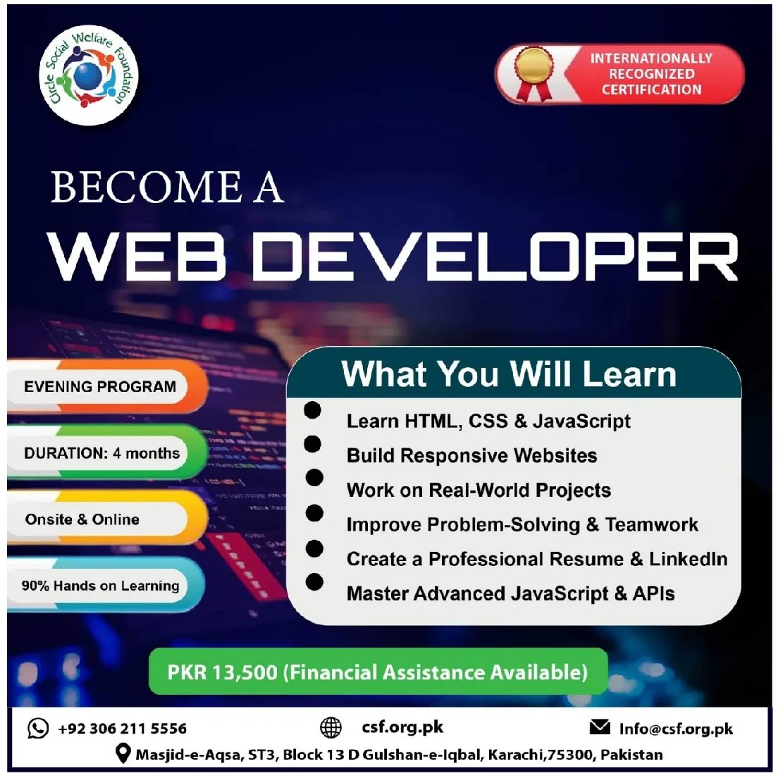 WEb Developer Course At CSF